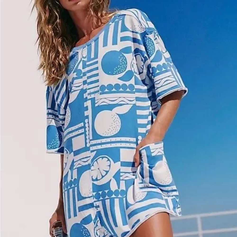 FREE PEOPLE Hot Shot Printed Tee Romper NWOT